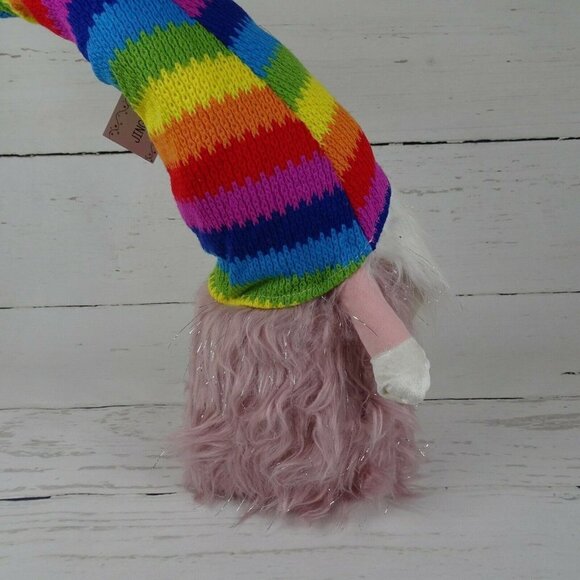 New Jingles & Joy Nordic Gnome Rainbow Pride Crochet Christmas Home Decor - Picture 4 of 12